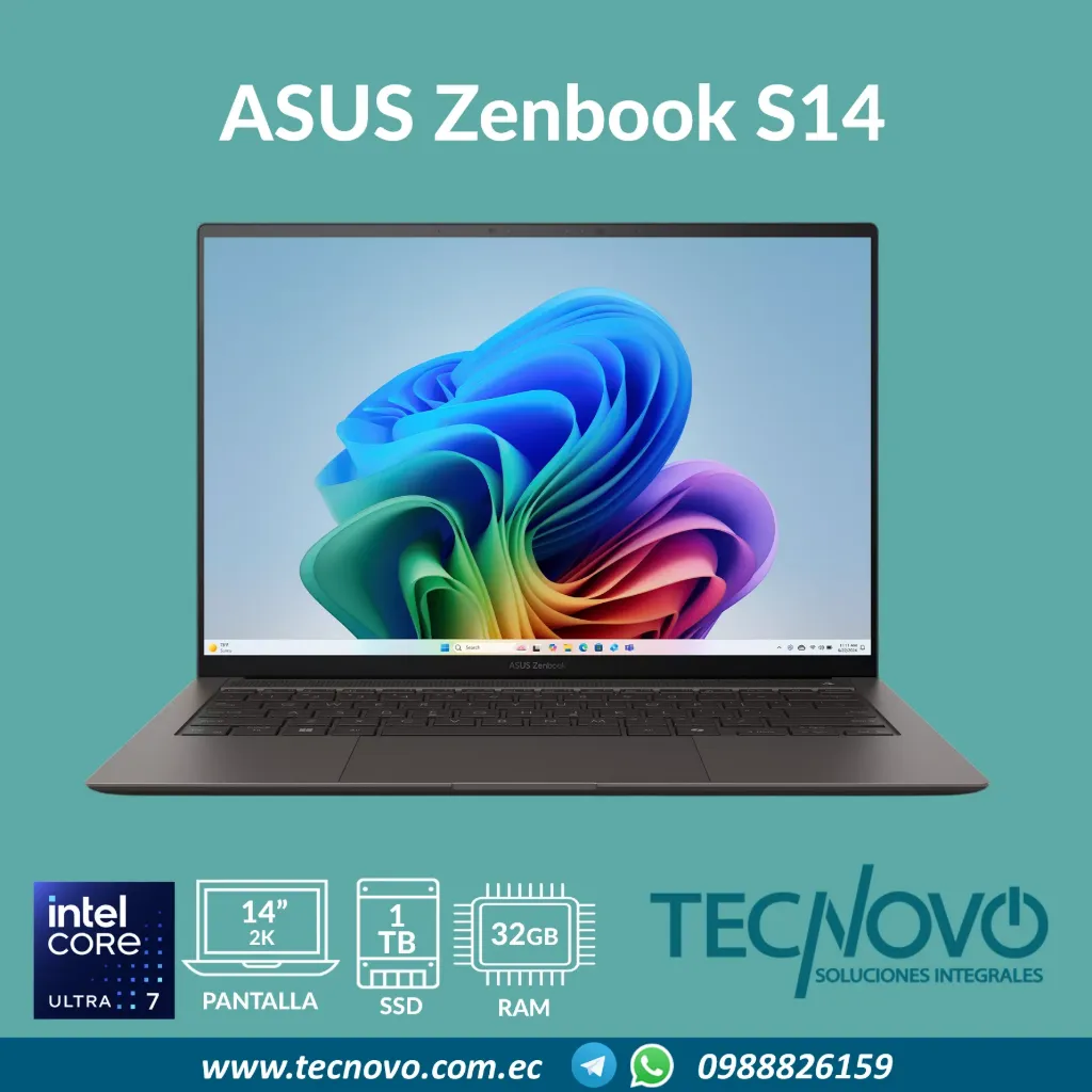 Laptop ASUS ZenBook S14 Intel Ultra 7 258V 32GB 1TB SSD 14" OLED