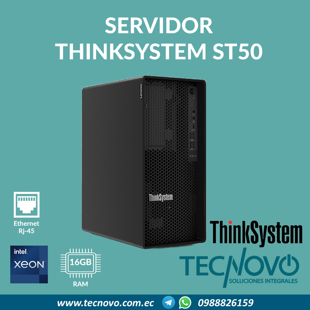 Servidor Lenovo ThinkSystem ST50 V2 16GB 2TB SATA