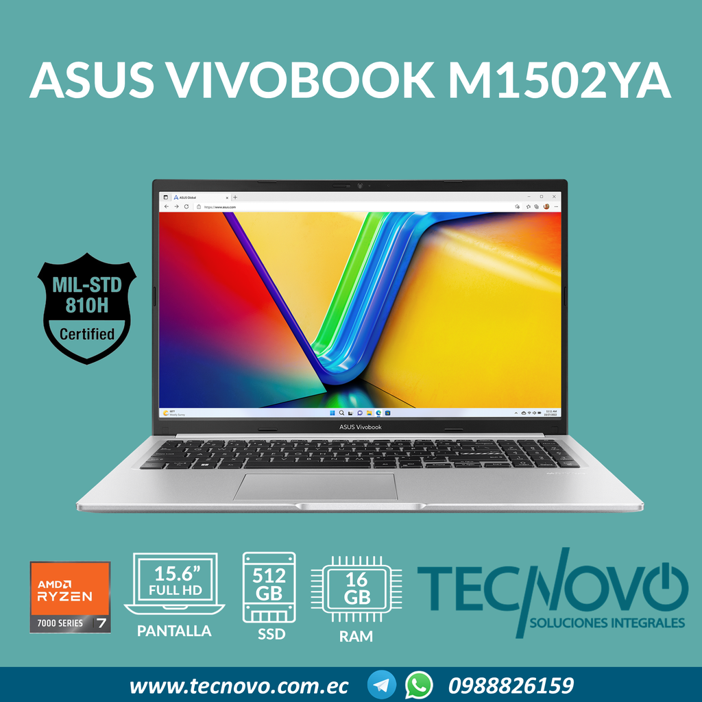 Laptop ASUS VivoBook M1502YA R7-7730 16GB 512GB SSD 15.6" FHD