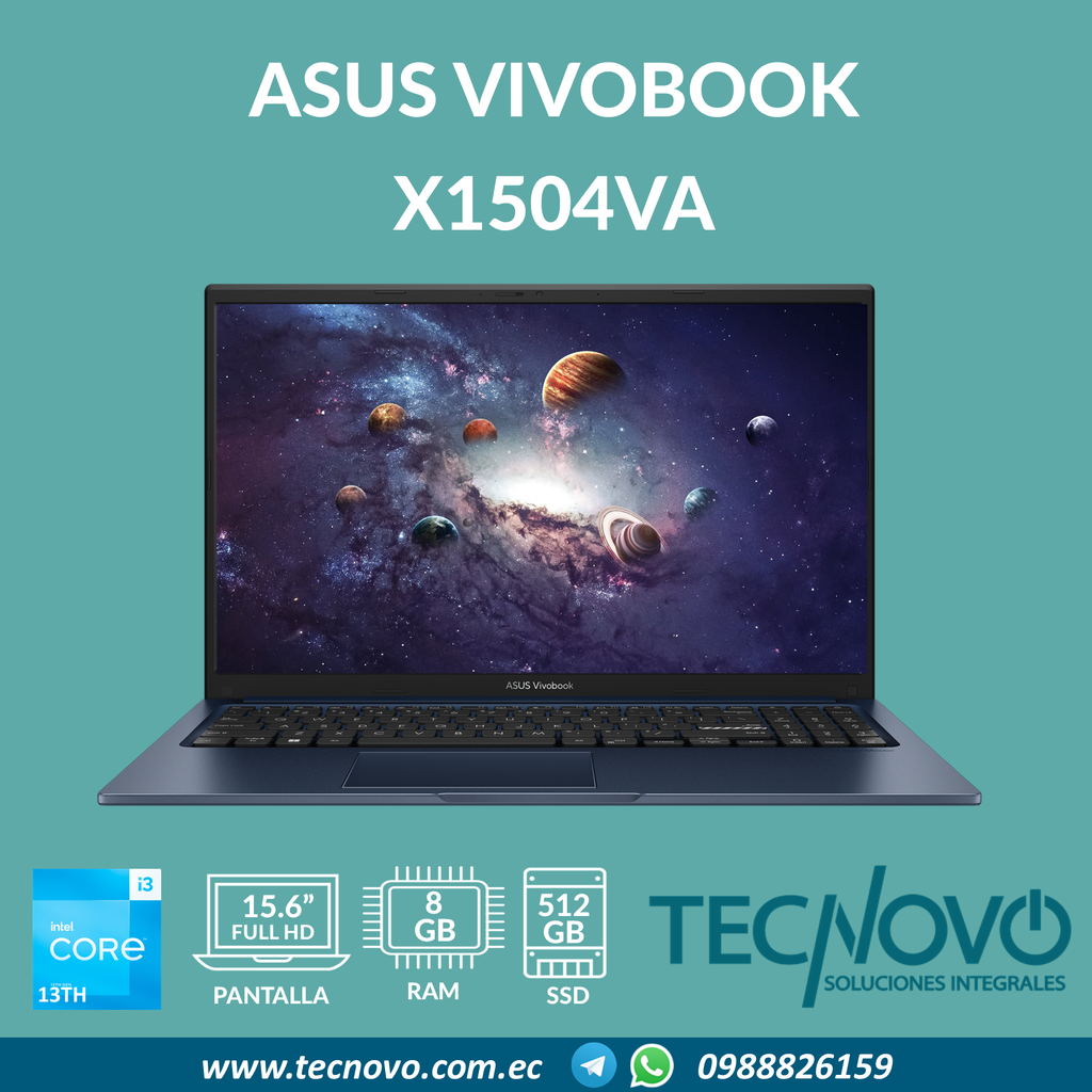 Laptop ASUS VivoBook X1504VA I3-1315U 8GB 512GB SSD 15.6" FHD