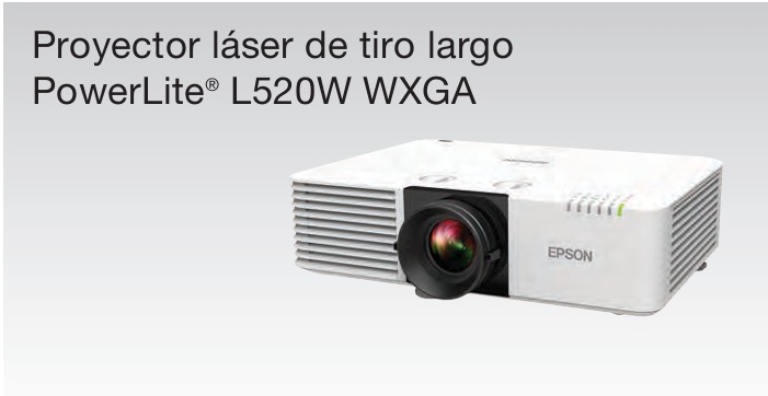 Proyector Láser PowerLite L520W 5200 lúmenes WXGA de Largo Alcance.