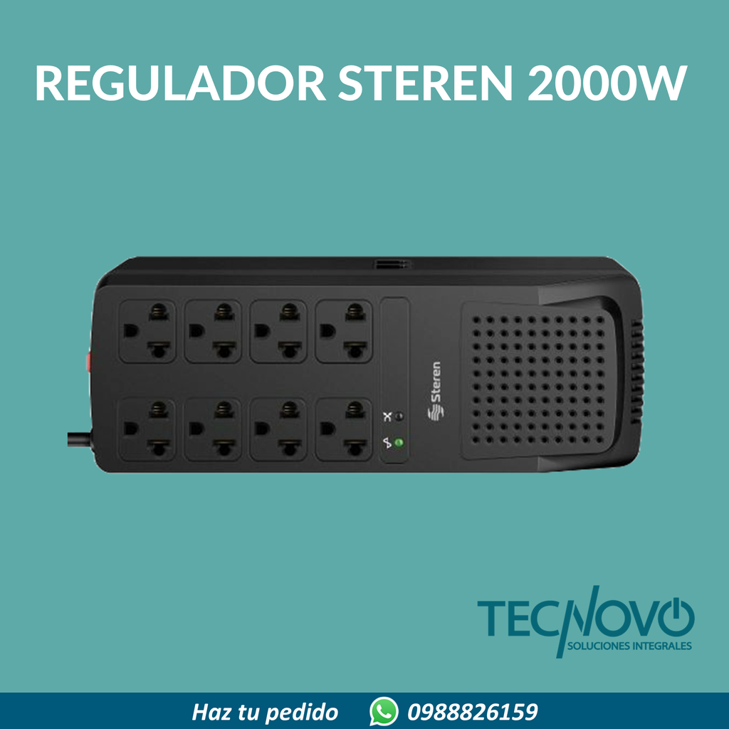 Regulador Steren 2000W / 8 Contactos
