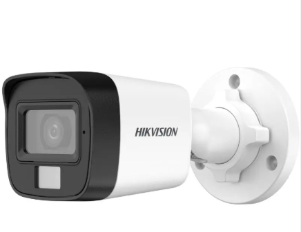 Cámara HIKVISION exteriores análoga fija 2MP AUDIO & SIRENA 