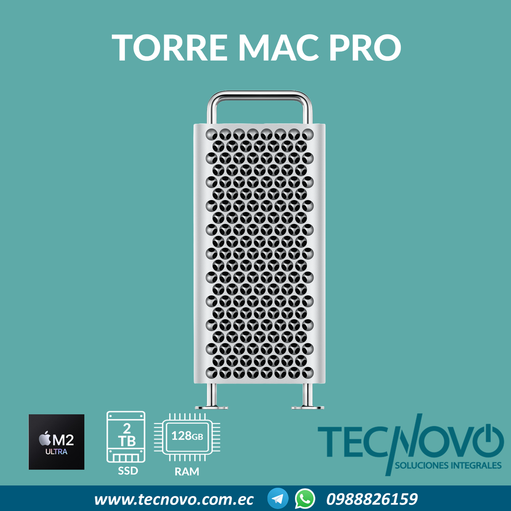 Computador Apple Mac Pro Torre M2 Ultra 24-core Chip 76-core GPU 128GB 2TB SSD
