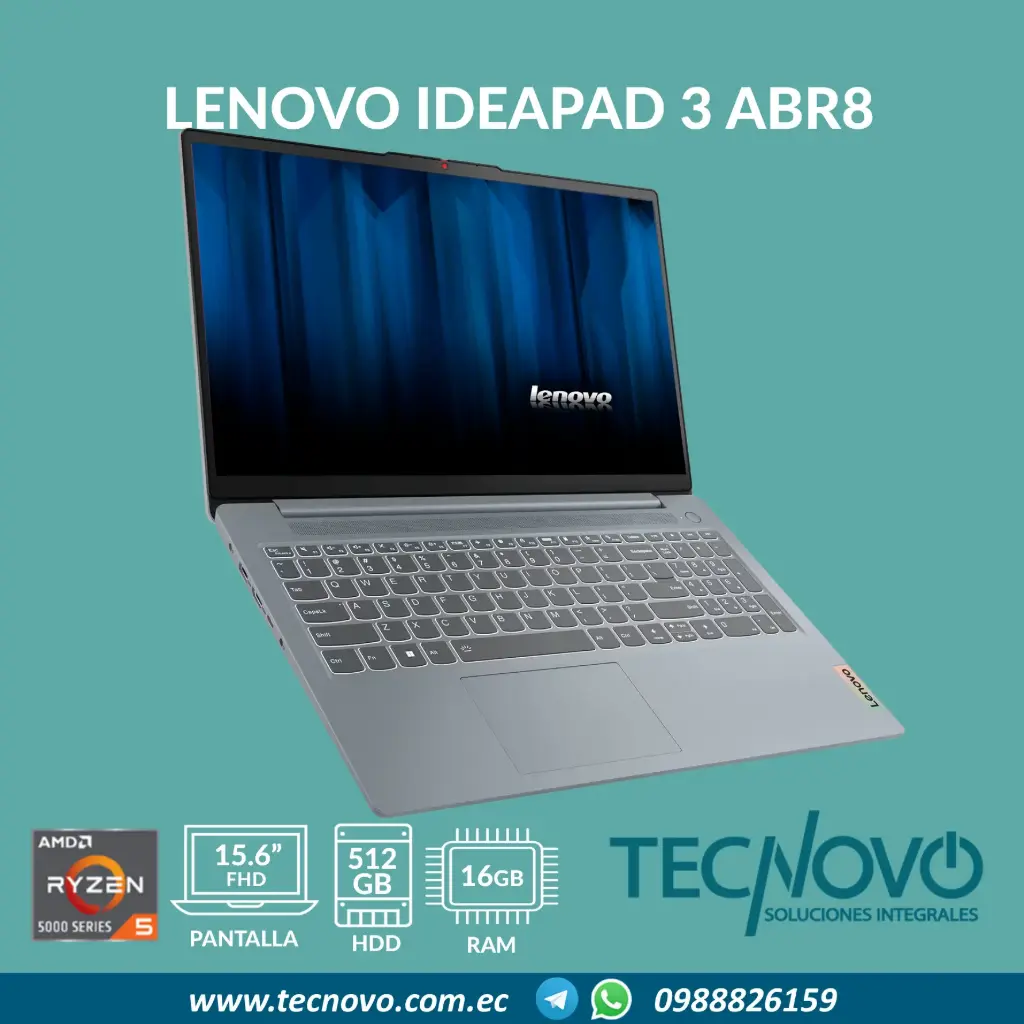 Laptop Lenovo Ideapad 3-15ABR8 AMD Ryzen 5-5625U 16GB 512GB SSD 15.6" FHD