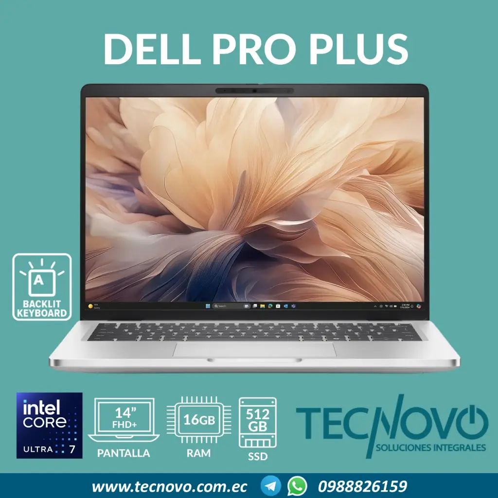 Laptop DELL Pro Plus Ultra 7 266V vPro 16GB 512GB-SSD 14" FHD+COPILOT+PC