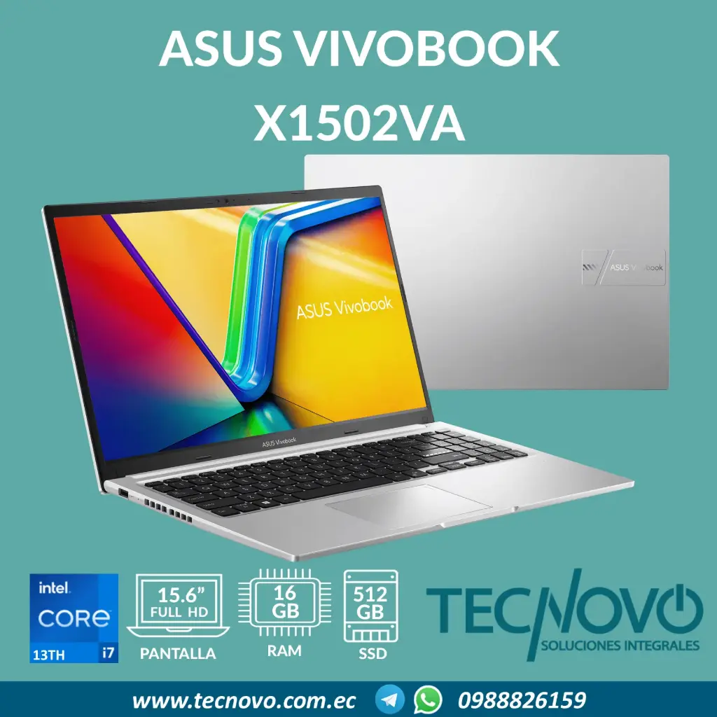 Laptop ASUS VivoBook X1502VA-NJ974 I7-13620H 16GB 512GB SSD 15.6" FHD + MOCHILA