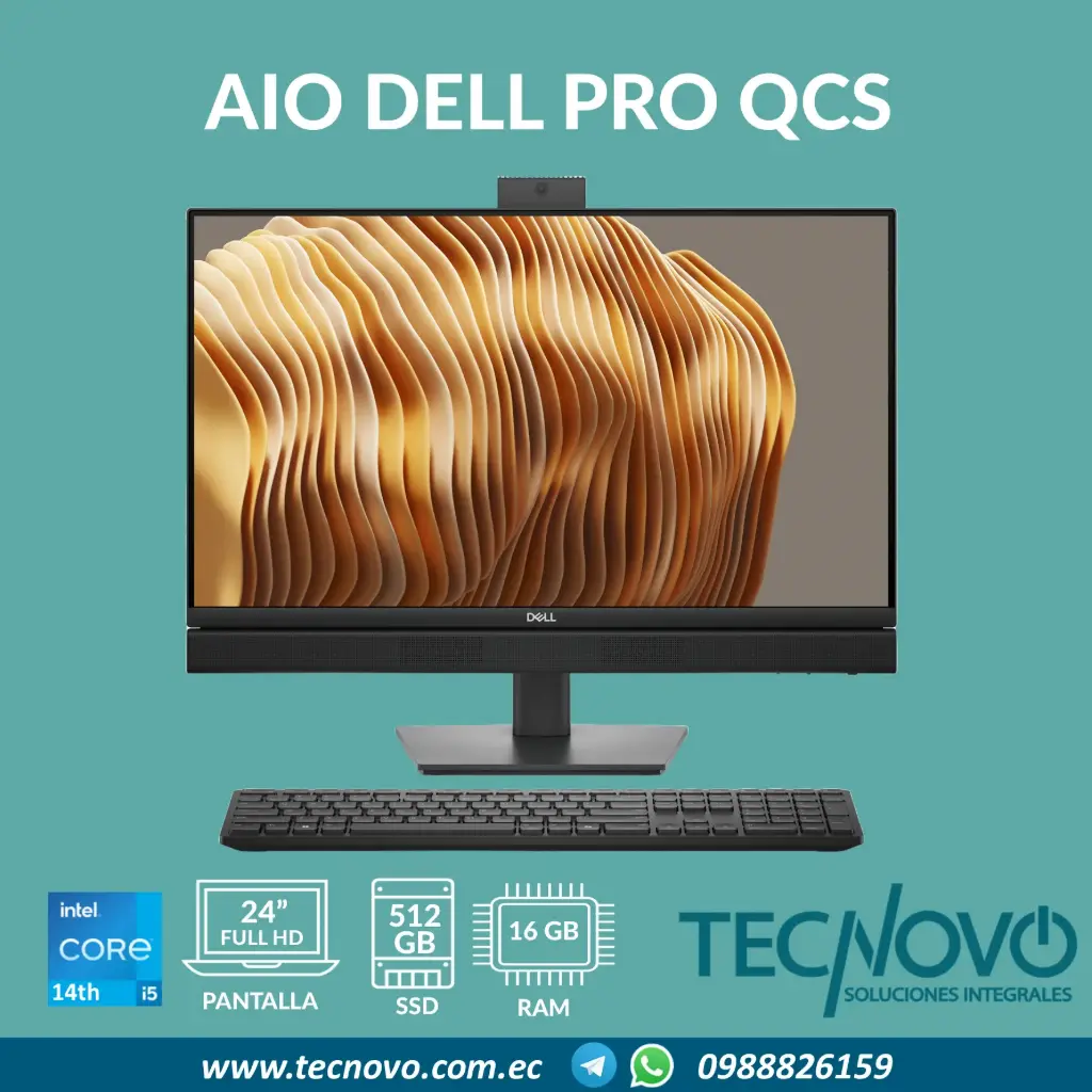 Computador AIO DELL Pro QCS24251 Intel Core I5-14500T 16GB 512GB SSD 24" FHD