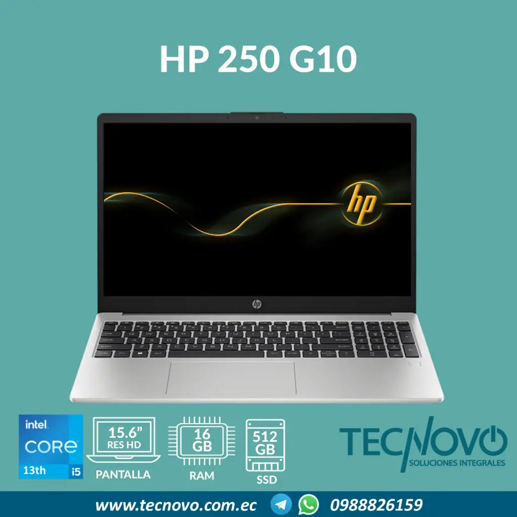 Laptop HP 250 G10 Intel Core I5-1334U 16GB 512GB-SSD 15.6" 