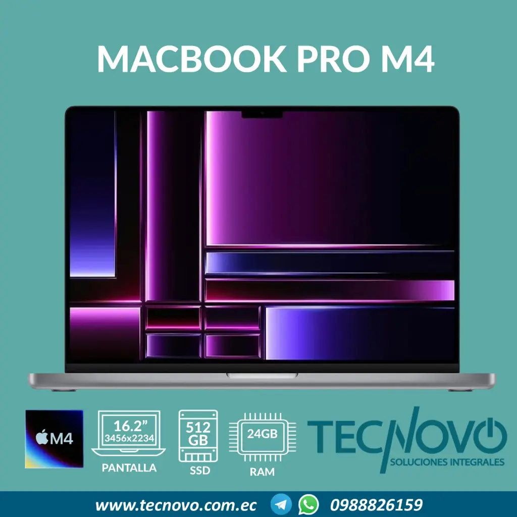 Laptop APPLE MacBook Pro M4 10-core Chip 10-core GPU 24GB 512GB 16.2"