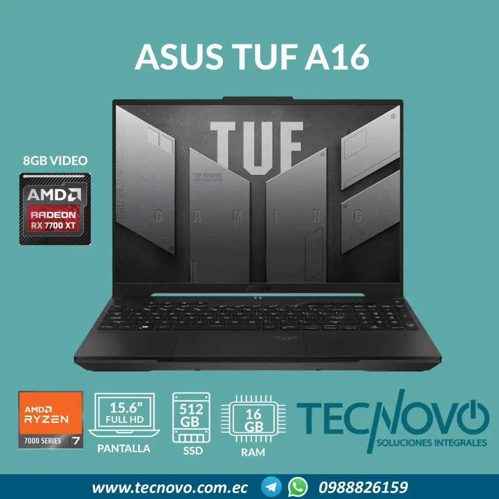 Laptop ASUS TUF Gaming A16 Advance Edition AMD Ryzen 7-7735HS 16GB 512GB SSD RX-7700 8GB 16" FHD