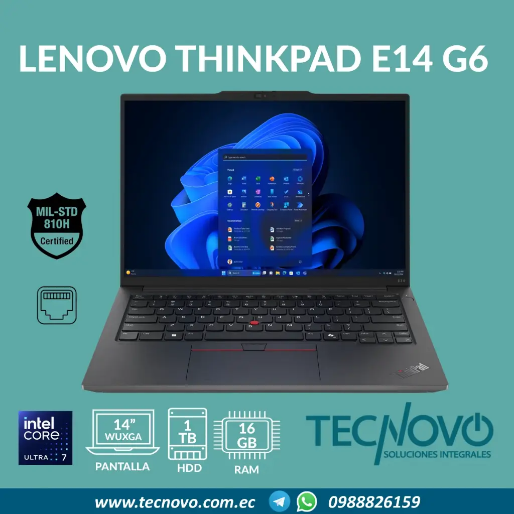 Laptop LENOVO ThinkPad E14 G6 Intel Core Ultra 7-155H 16GB 1TB-SSD 14" FHD