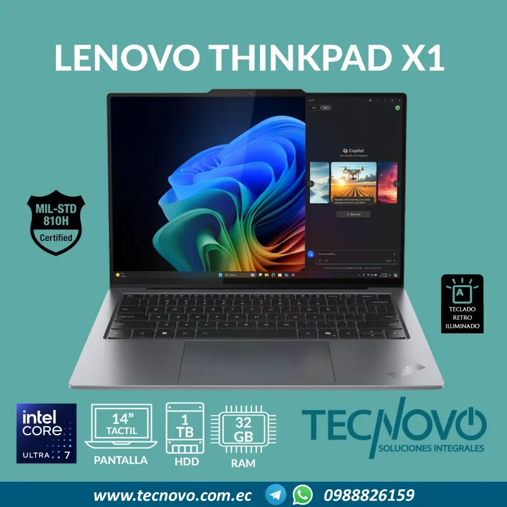 Laptop LENOVO Thinkpad X9-14 Aura Edition Intel Ultra 7 258V 32GB DDR5 1TB-SSD 14" WUXGA IPS Táctil
