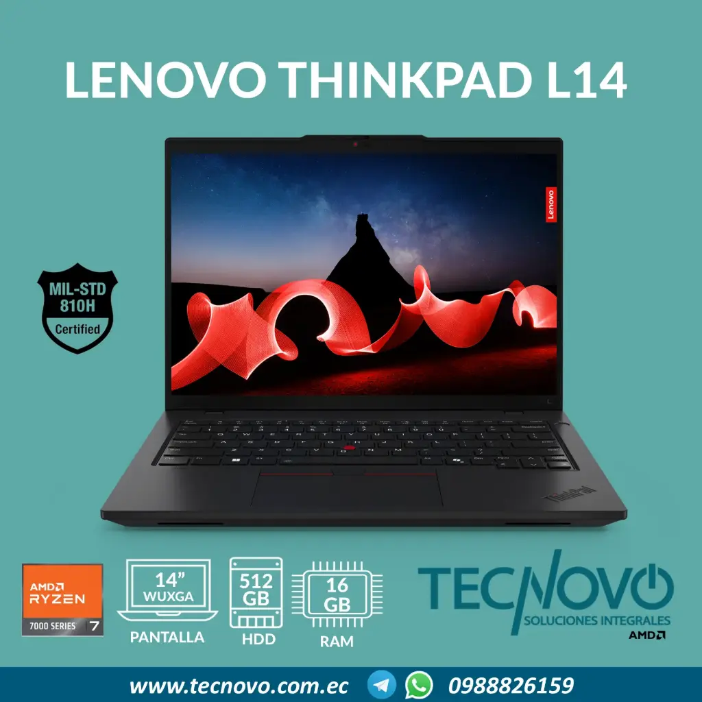 Laptop LENOVO ThinkPad L14 Gen 5 Ryzen 7 Pro 7735U 16GB 512GB-SSD 14" WUXGA
