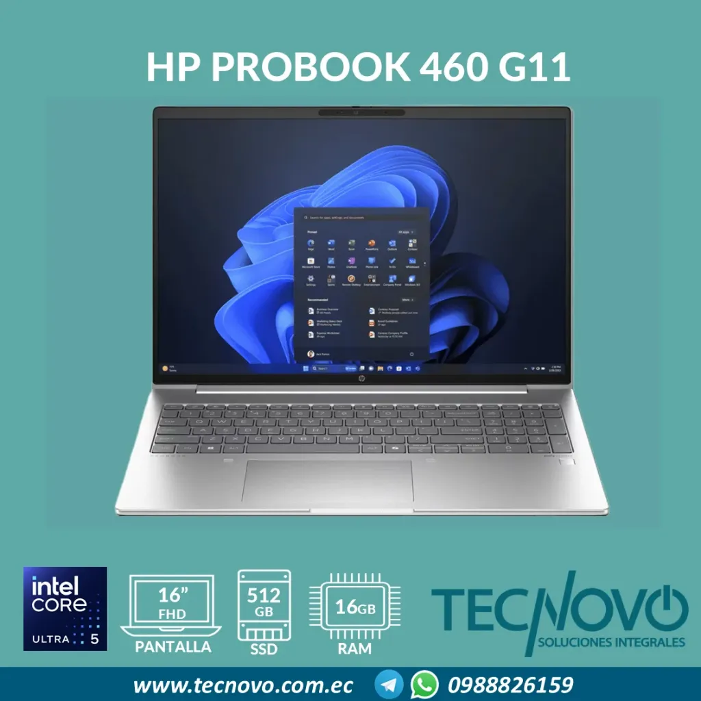 Laptop HP ProBook 460 G11 Intel Ultra 5 125U 16GB 512GB-SSD 16" FHD