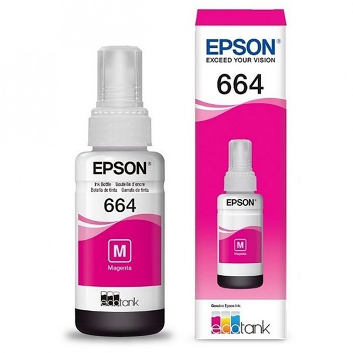 Tinta EPSON Original T664 Color para modelos L110, L120, L121, L200, L210, L220, L300, L310, L350, L355, L365, L375, L380, L395, L396, L455, L475, L495, L555, L565, L575, L606, L655, L656, L1300, L1455