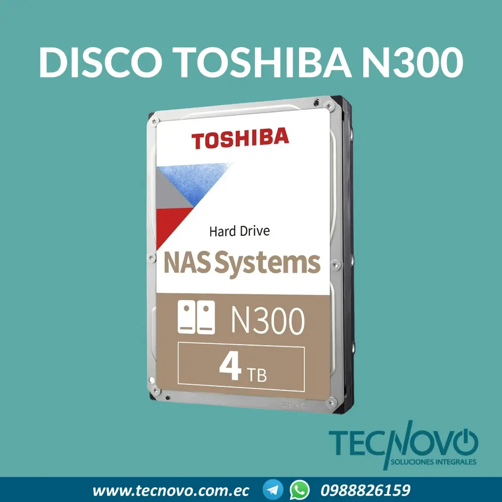 Disco duro interno Toshiba HDD 3.5" NAS N300 4TB 7200RPM