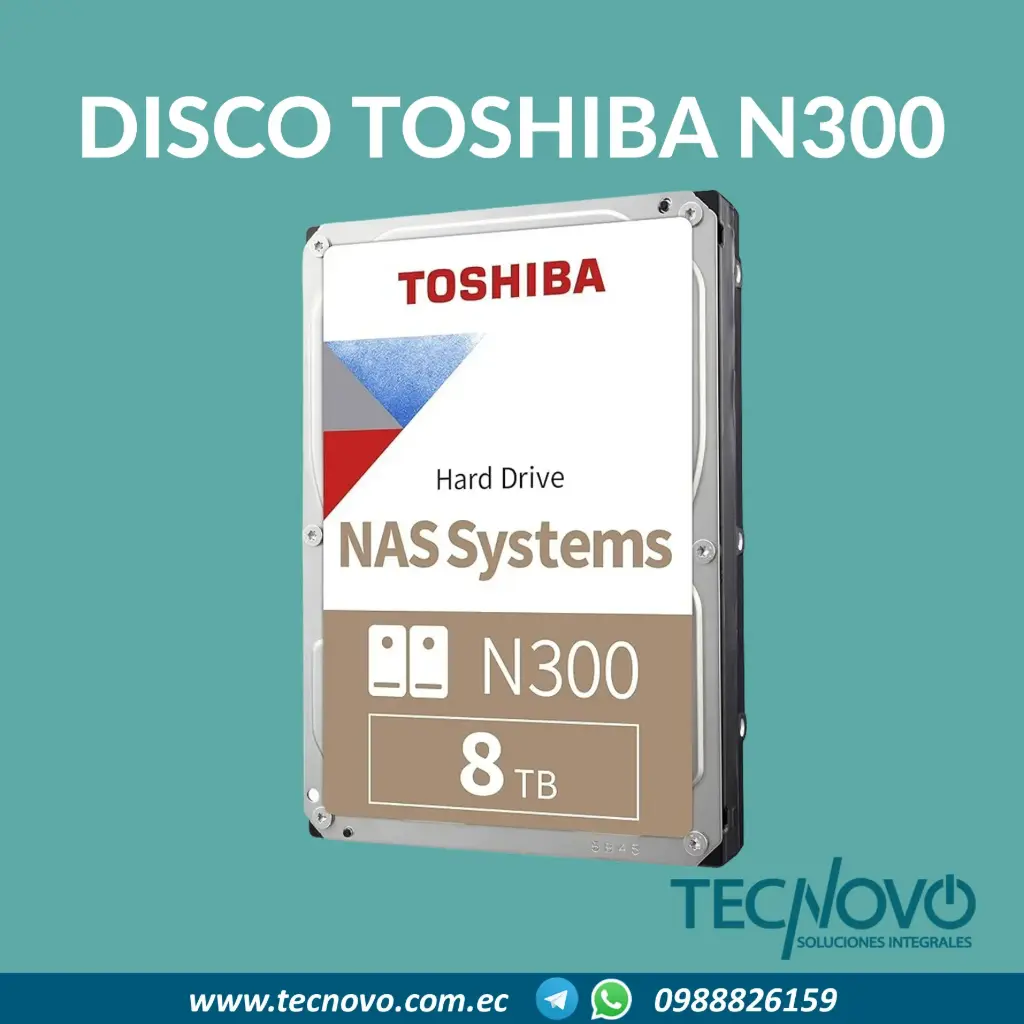 Disco duro interno Toshiba HDD 3.5" NAS N300 8TB 7200RPM