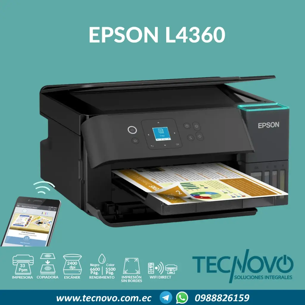 Impresora EPSON L4360 Multifunción 3 en 1 WIFI Dúplex