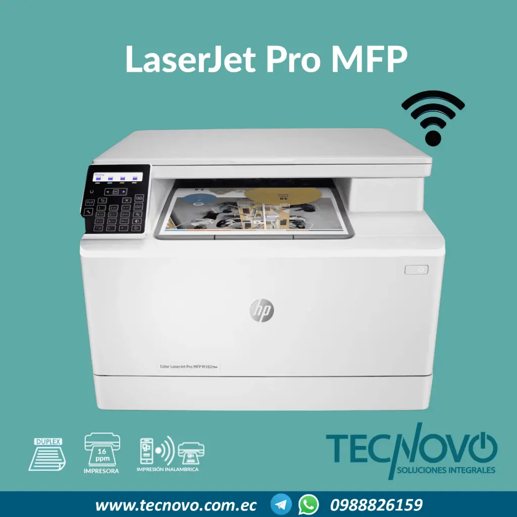 Impresora HP Color LaserJet Pro MFP M182NW 