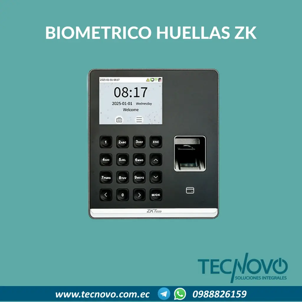 Control biométrico Tarjeta y Huellas ZKTECO SenseFP M1 WIFI