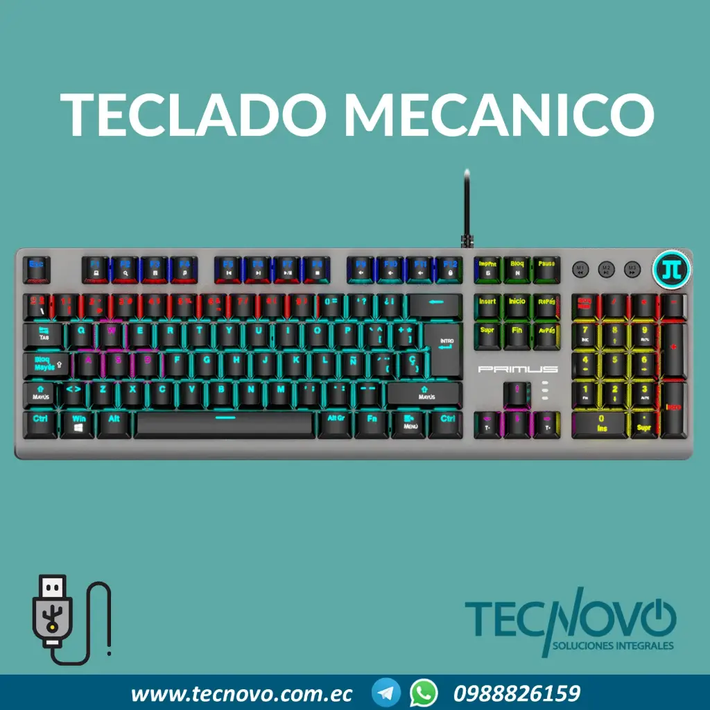 Teclado PRIMUS Retroiluminado Mecánico BALLISTA 97T USB