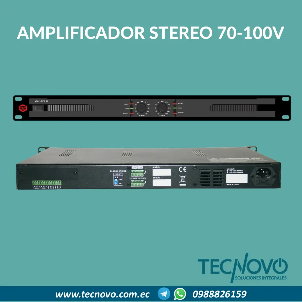 AMPLIFICADOR SHOW AH 500.2 STEREO 70-100V
