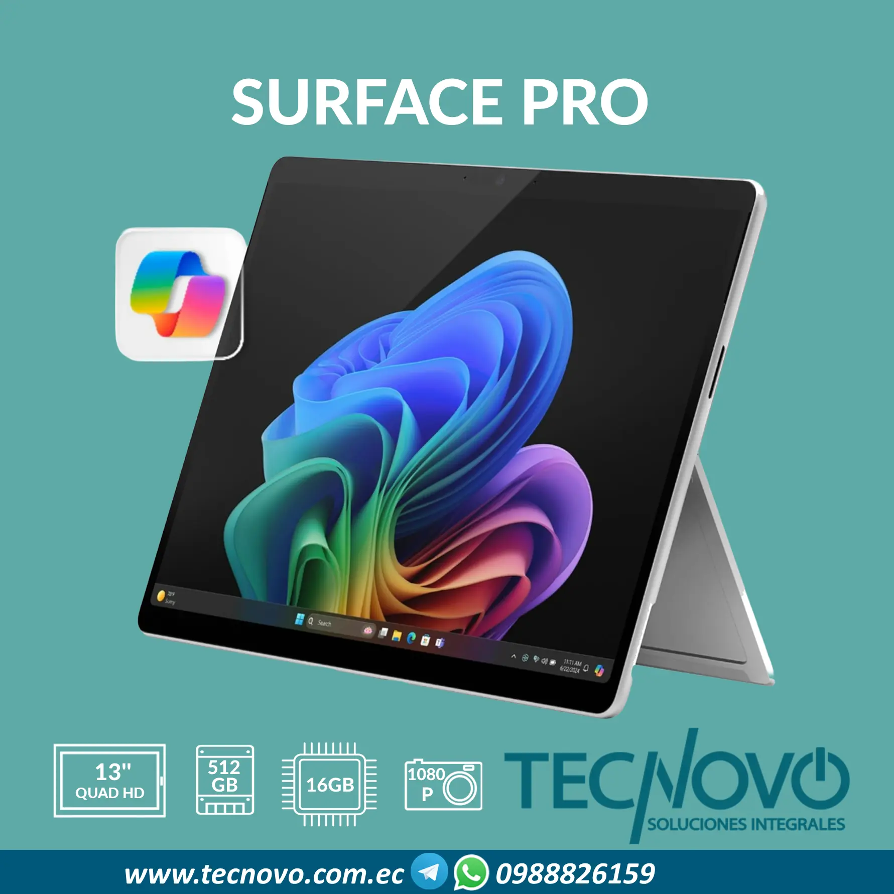 Microsoft Surface Pro 2 en 1 Snapdragon X Plus 16GB 512GB COPILOT