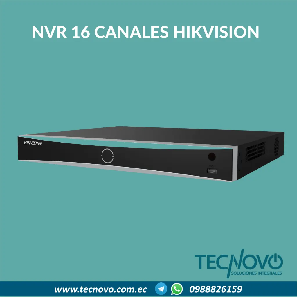 Grabador NVR HIKVISION 16-ch POE 4K Acusense