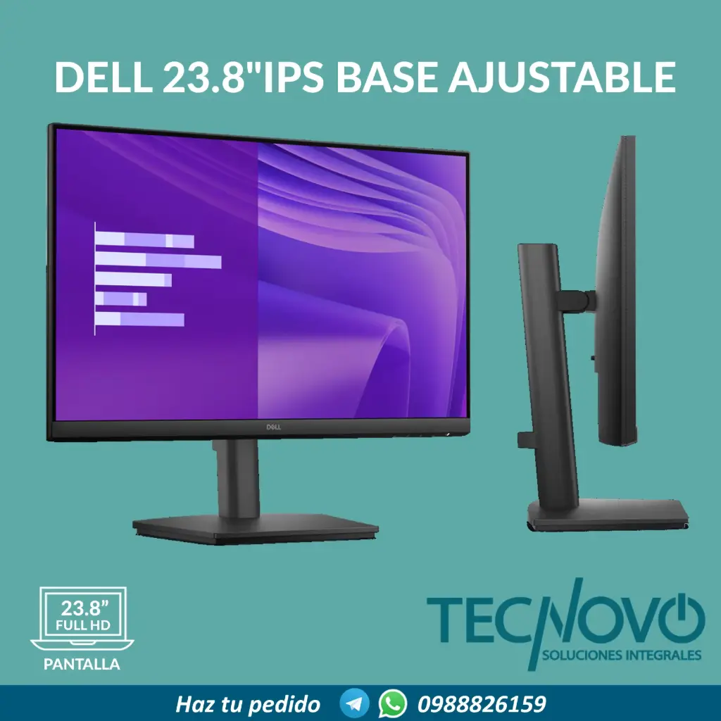 MONITOR DELL E2425HSM 23.8" IPS BASE AJUSTABLE 