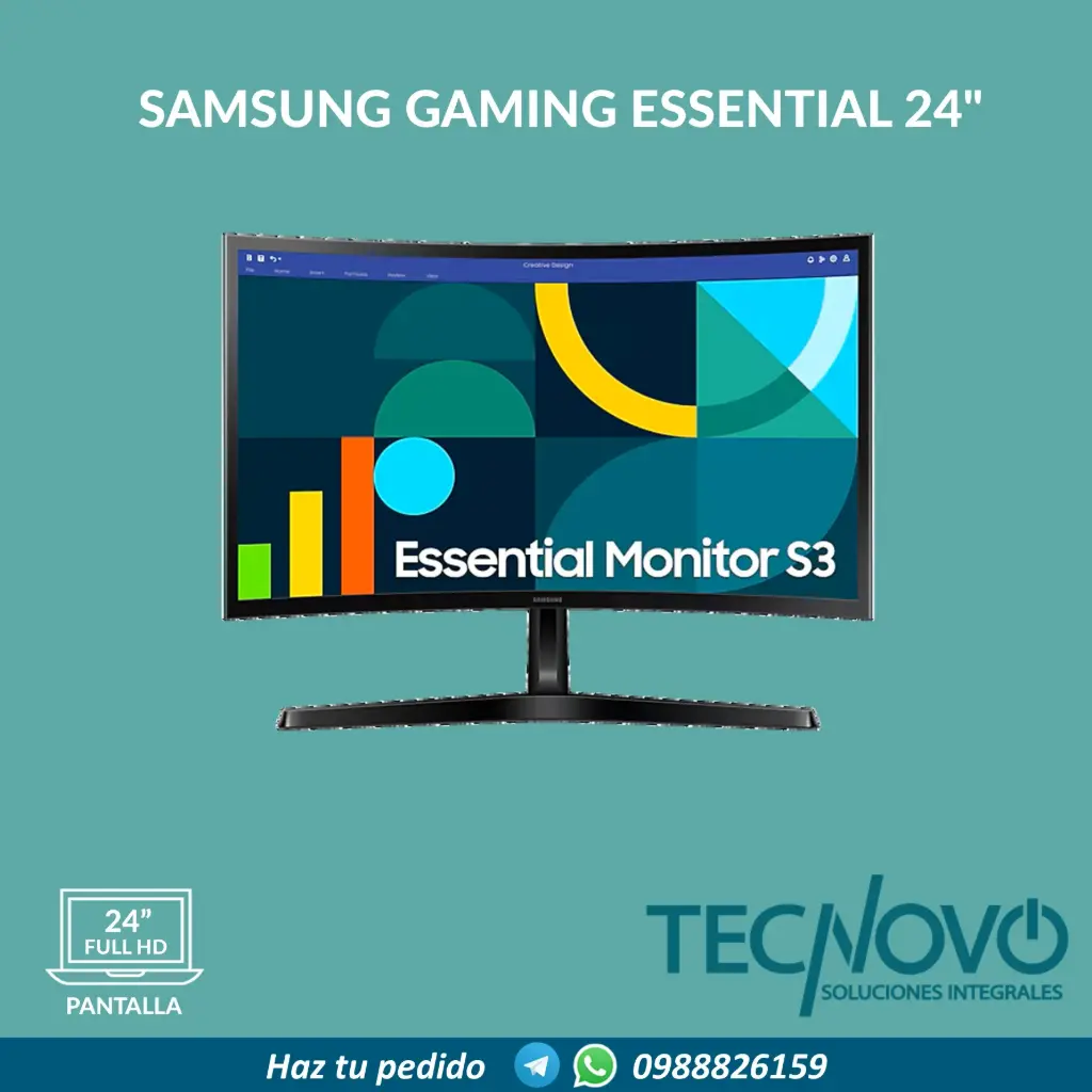 MONITOR SAMSUNG GAMING ESSENTIAL 24" CURVED