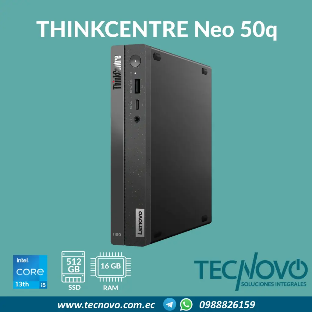 Computador LENOVO ThinkCentre Neo 50q Gen 4 Intel Core I5-13420H 16GB 512GB SSD