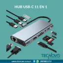 HUB Multipuertos USB-C 11 EN 1 A USB-C, 4USB-3.0, ETHERNET SD, HDMI, VGA, AUDIO