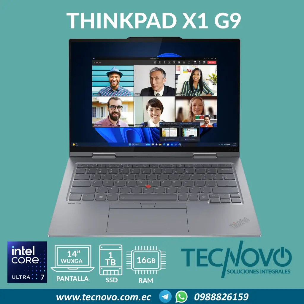 Laptop LENOVO Thinkpad X1 Carbon Gen 9 2 en 1 Intel Core Ultra 7-155U 16GB DDR5 1TB-SSD 14" WUXGA TOUCH
