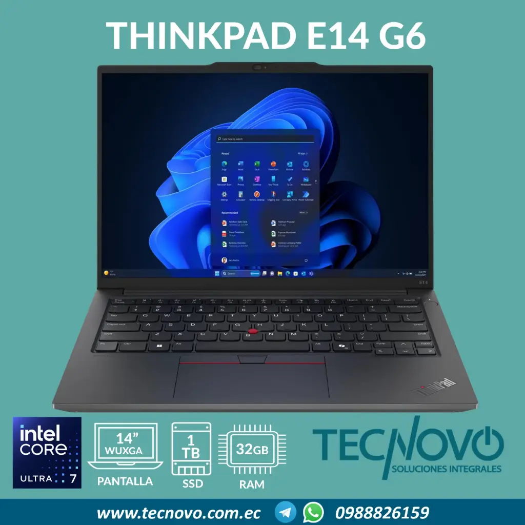 Laptop LENOVO ThinkPad E14 G6 Intel Core Ultra 7-155H 32GB 1TB-SSD 14" FHD