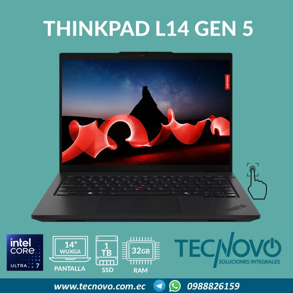 Laptop LENOVO ThinkPad L14 Gen 5 Intel Ultra 7-155U 32GB 1TB-SSD 14" FHD