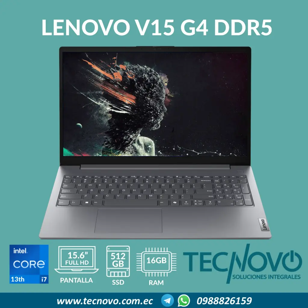 Laptop LENOVO V15 G4 IRL Intel Core I7-13620H 16GB DDR5 512GB SSD 15.6" FHD