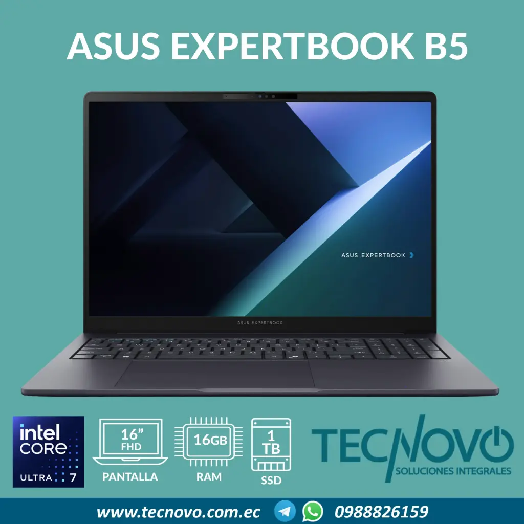 Laptop ASUS ExpertBook B5 Intel Core Ultra 7 255H 16GB 1TB SSD 16" WQXGA