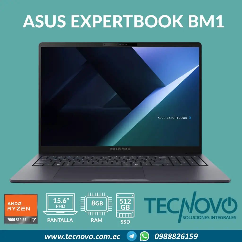 Laptop ASUS ExpertBook BM1 AMD Ryzen 7-7735U 8GB 512GB SSD 15.6" FHD