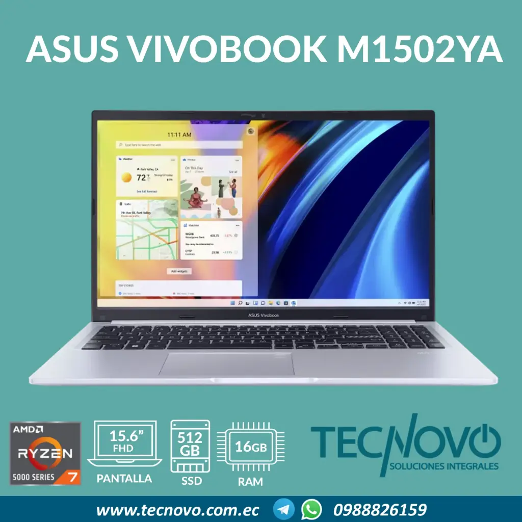 Laptop ASUS VivoBook M1502YA AMD Ryzen 7-5825U 16GB 512GB SSD 15.6" FHD 3YS