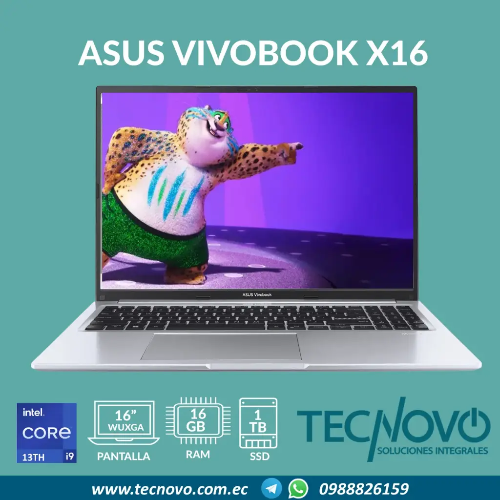 Laptop ASUS VivoBook X1605VA Intel Core I9-13900H 16GB 1TB-SSD 16" WUXGA + MOCHILA 3Y