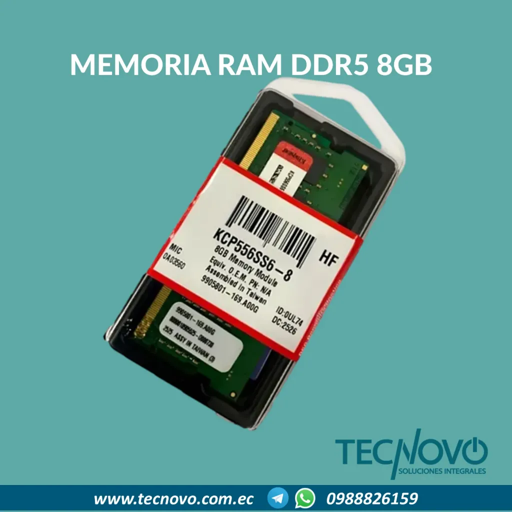 Memoria RAM KINGSTON DDR5 8GB 5600mt SODIMM