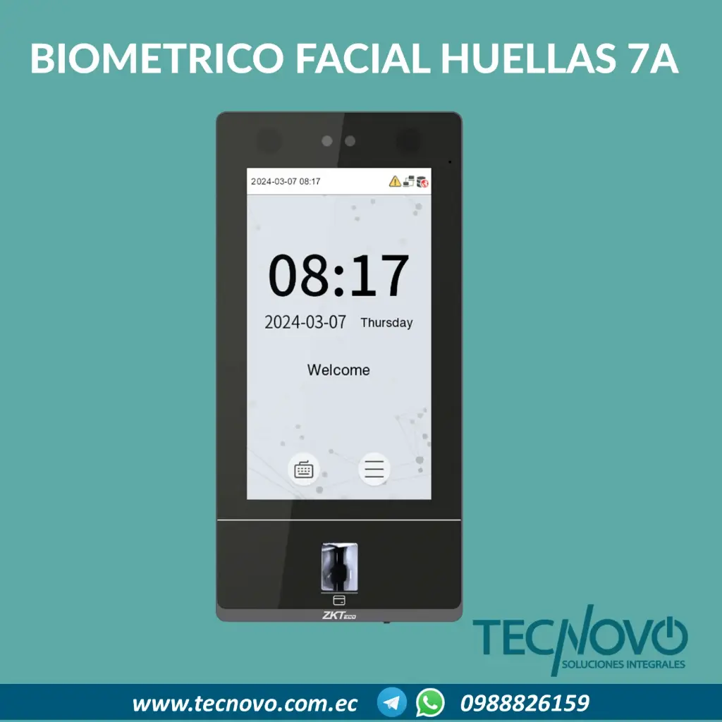Biométrico facial, huellas y tarjetas ZKTECO ZK SENSEFACE 7A