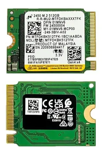 Disco SSD MICRON 00PV5C NVME 2230 512GB BULK