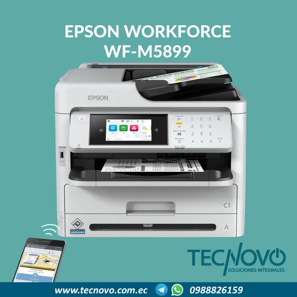 Impresora EPSON Workforce Pro WF-M5899 MONOCROMÁTICA WIFI DUPLEX RED FAX