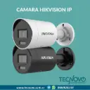 Cámara HIKVISION IP Tubo 4MP para exteriores con luz híbrida inteligente AcuSense (Micrófono doble incorporado para seguridad de audio de alta calidad en tiempo real)