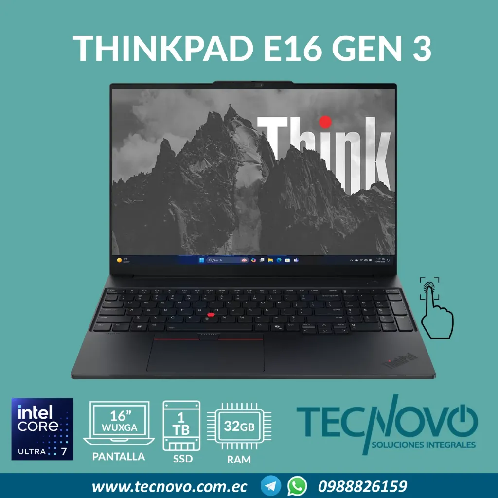 Laptop LENOVO ThinkPad E16 G3 Intel Core Ultra 7 258V 32GB 1TB-SSD 16" WUXGA