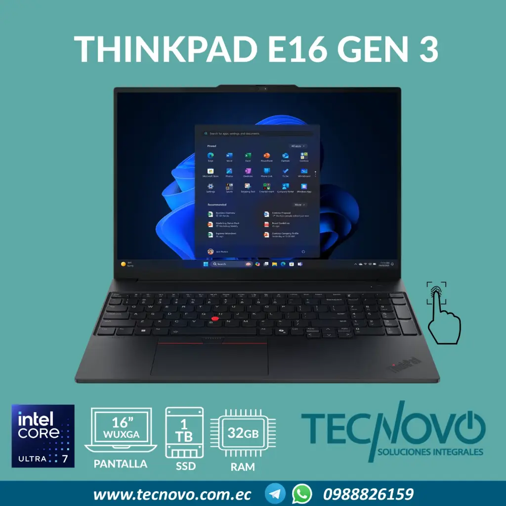 Laptop LENOVO ThinkPad E16 G3 Intel Core Ultra 7-255H 32GB 1TB-SSD 16" FHD