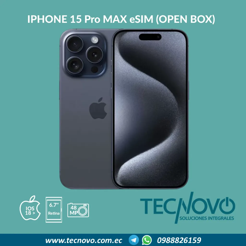 Celular Apple Iphone 15 Pro MAX eSIM (OPEN BOX) (256 GB)