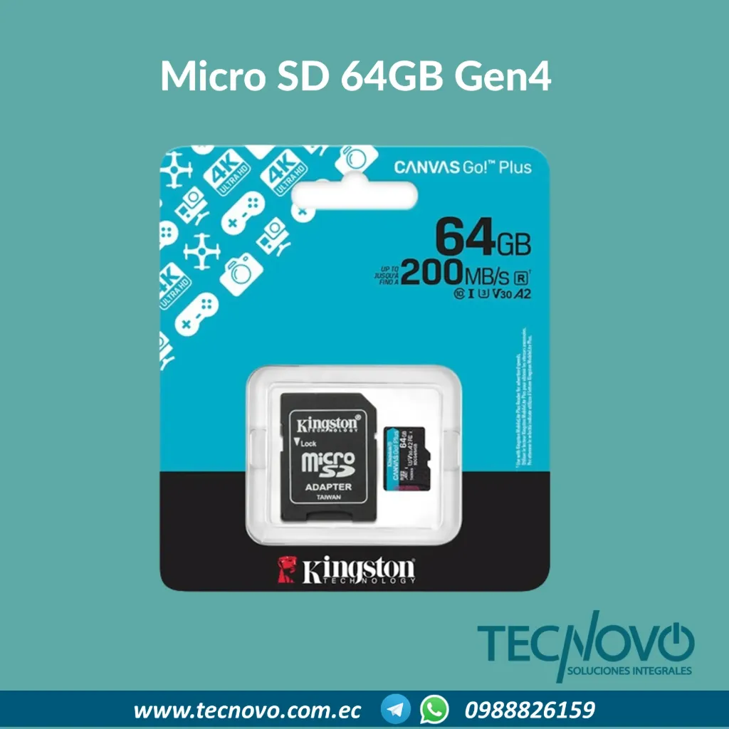 Memoria Micro SD 64GB Canvas Select Plus Gen4 200MB/s